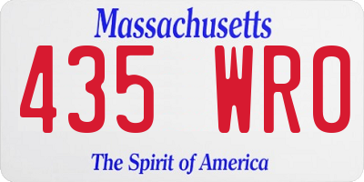 MA license plate 435WR0