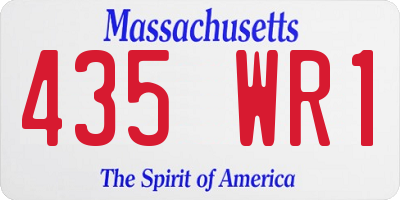 MA license plate 435WR1