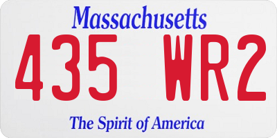 MA license plate 435WR2
