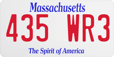 MA license plate 435WR3
