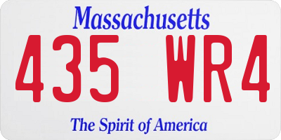 MA license plate 435WR4