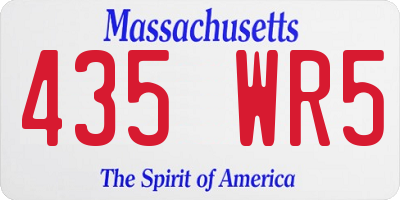 MA license plate 435WR5