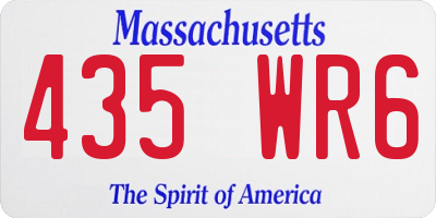 MA license plate 435WR6