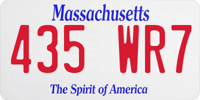 MA license plate 435WR7