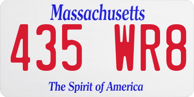 MA license plate 435WR8