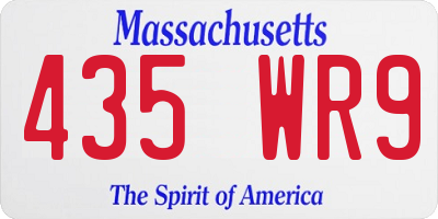MA license plate 435WR9