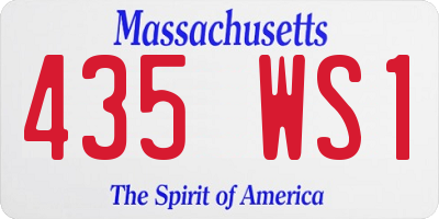 MA license plate 435WS1