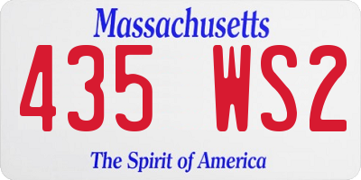 MA license plate 435WS2