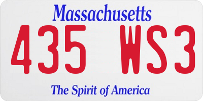 MA license plate 435WS3