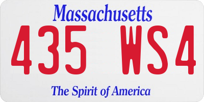 MA license plate 435WS4