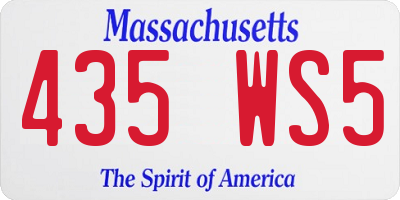 MA license plate 435WS5