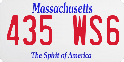 MA license plate 435WS6