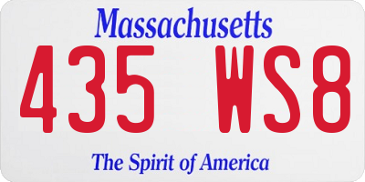 MA license plate 435WS8
