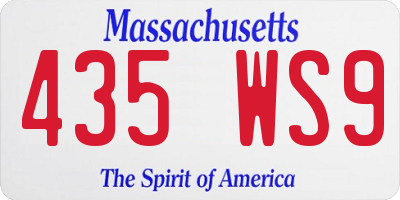 MA license plate 435WS9