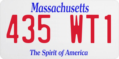 MA license plate 435WT1