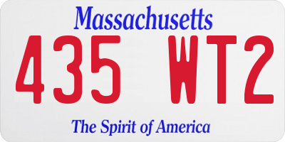MA license plate 435WT2