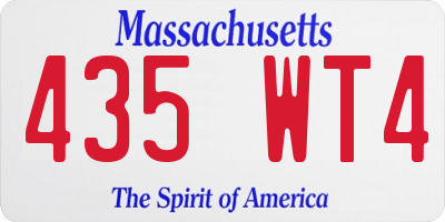 MA license plate 435WT4