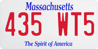 MA license plate 435WT5