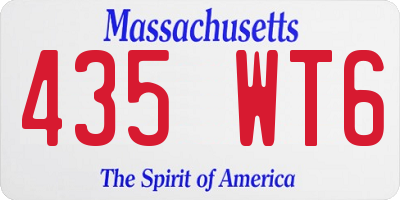 MA license plate 435WT6