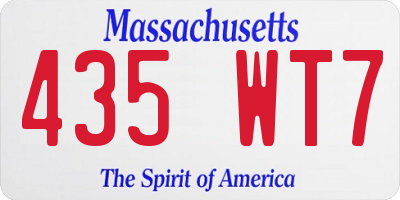 MA license plate 435WT7