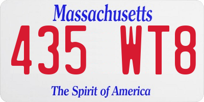 MA license plate 435WT8