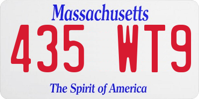 MA license plate 435WT9