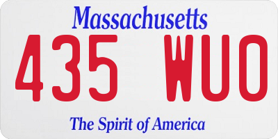 MA license plate 435WU0
