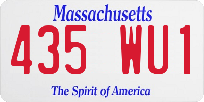 MA license plate 435WU1