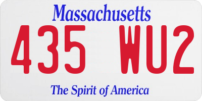 MA license plate 435WU2