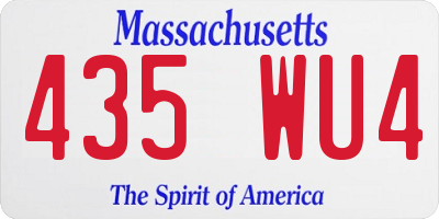 MA license plate 435WU4
