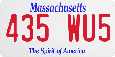 MA license plate 435WU5