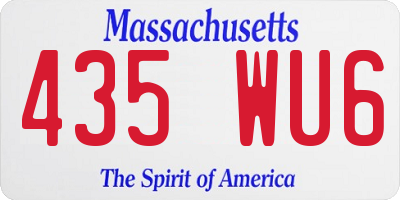 MA license plate 435WU6
