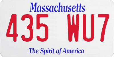 MA license plate 435WU7
