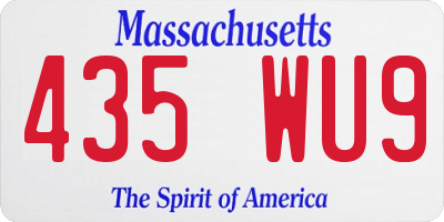MA license plate 435WU9
