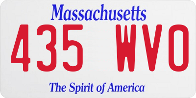 MA license plate 435WV0