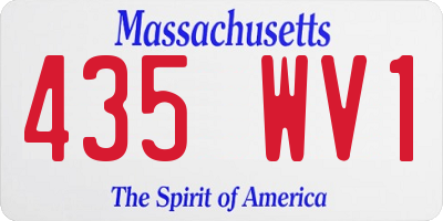 MA license plate 435WV1