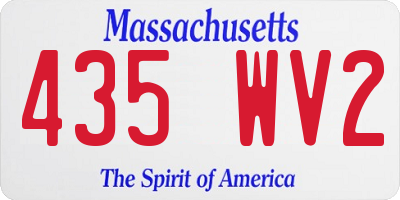 MA license plate 435WV2