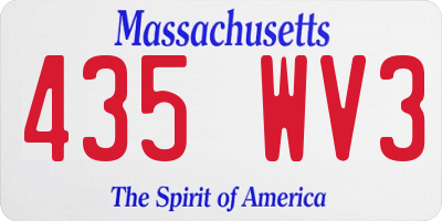 MA license plate 435WV3