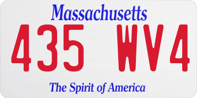MA license plate 435WV4