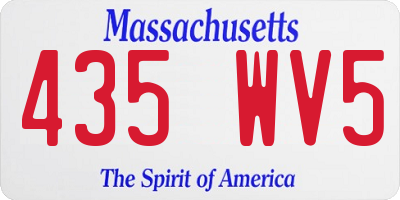 MA license plate 435WV5