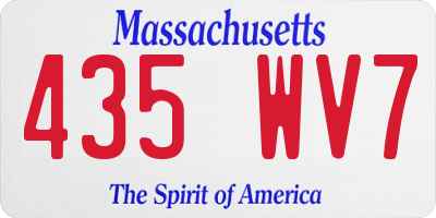 MA license plate 435WV7