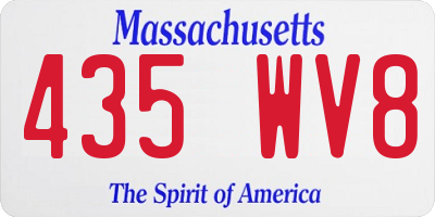 MA license plate 435WV8