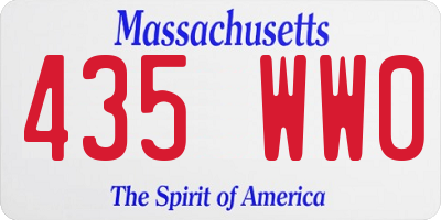 MA license plate 435WW0