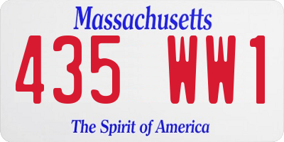 MA license plate 435WW1