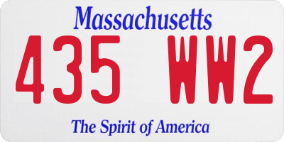 MA license plate 435WW2