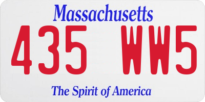 MA license plate 435WW5