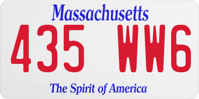 MA license plate 435WW6