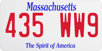 MA license plate 435WW9