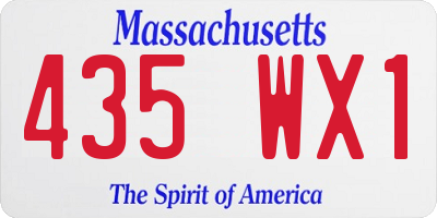MA license plate 435WX1