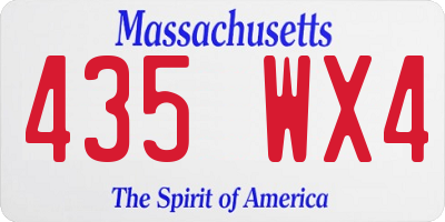 MA license plate 435WX4